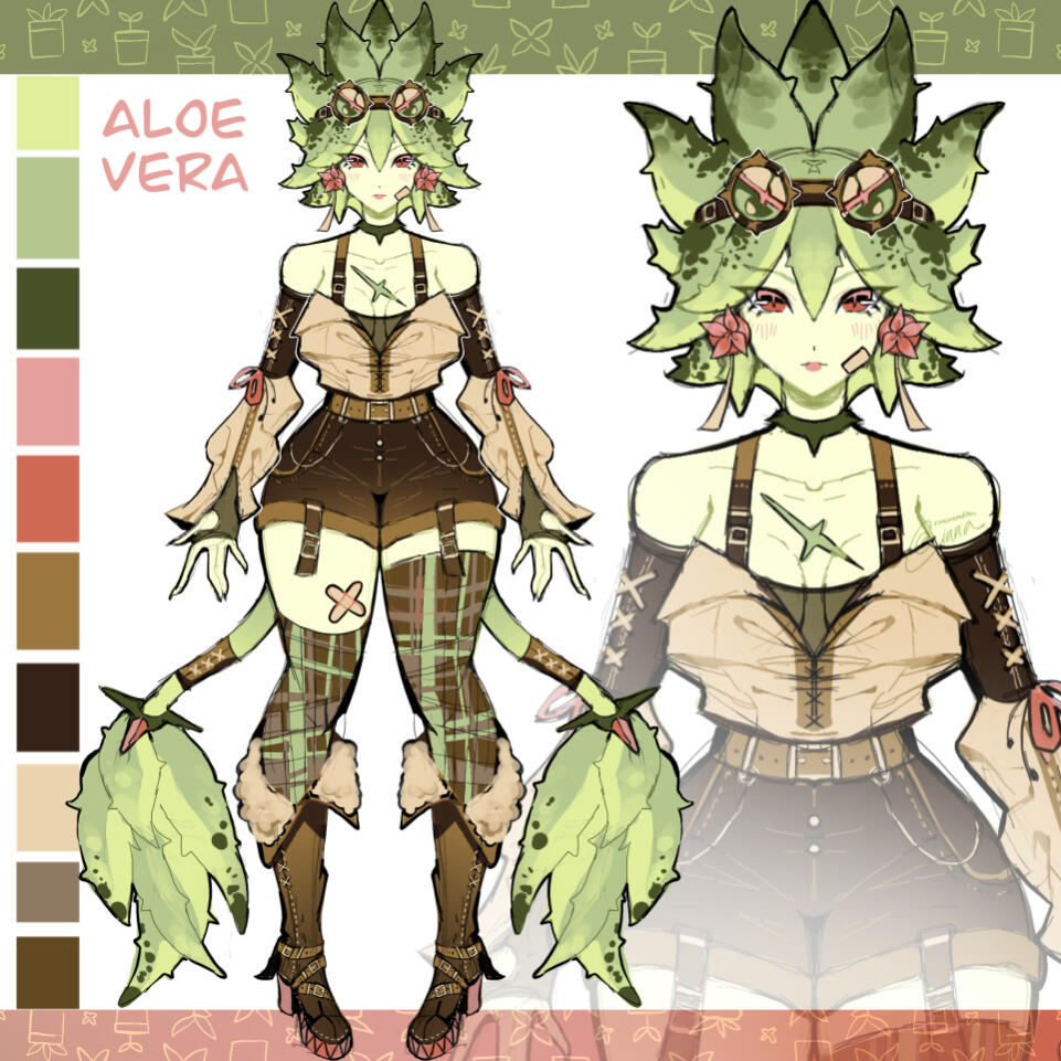 "Aloe Vera" Original Character Design Example.
