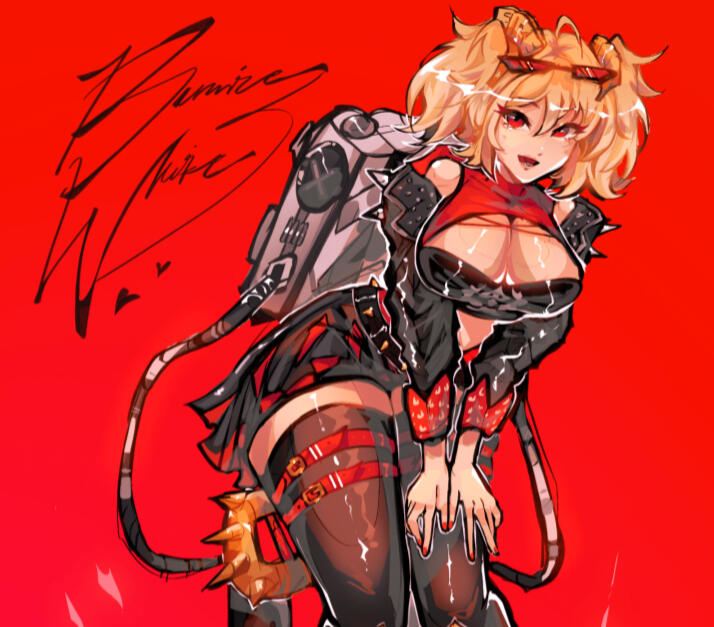 Character Piece ("Burnice" from Zenless Zone Zero) Clean Anime Art Example